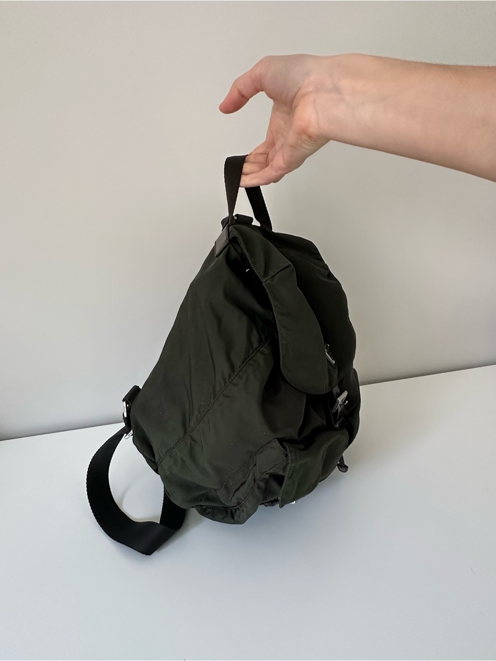 Prada Dark Green Nylon Backpack - Picture 8 of 9
